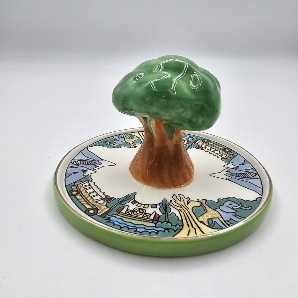 Disney Parks Animal Kingdom Tree of Life Trinket Dish Tray Ceramic Green 3.25 in - Picture 3 of 8